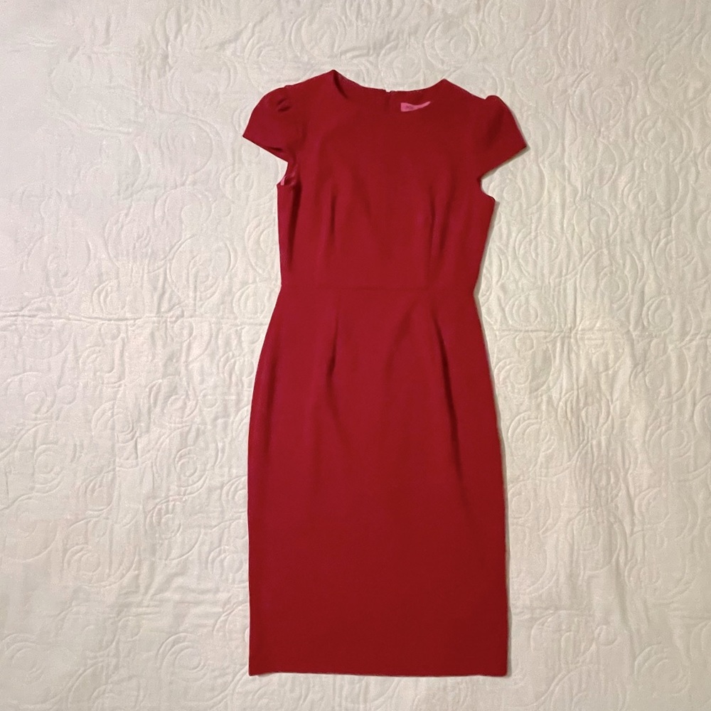 Juicy Couture Sheath Dress Cupped Sleeves Red Size 2
